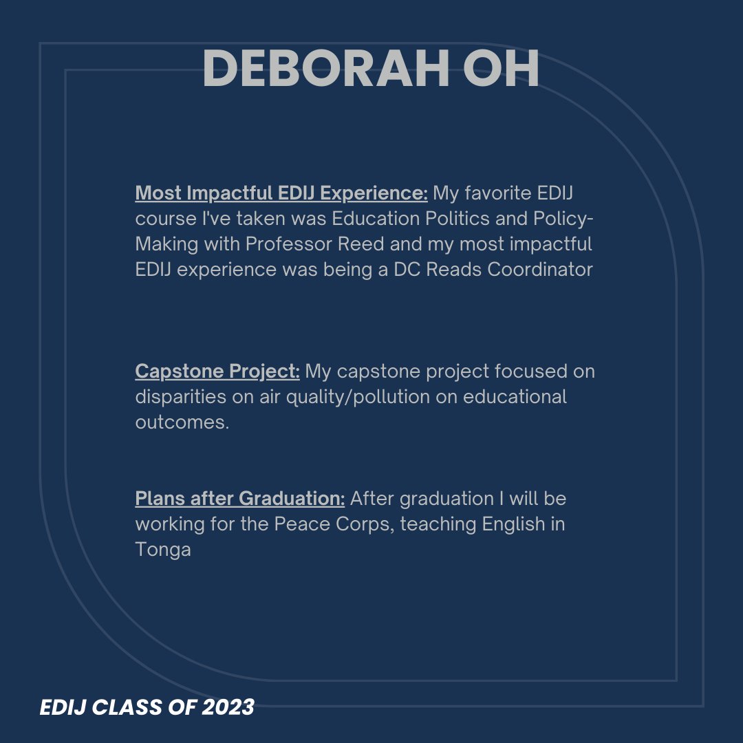 Congratulations Deborah! #EDIJClassOf2023 🎓✨💙