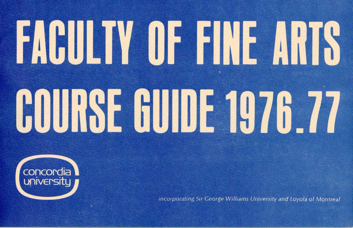 CU_Archives's tweet photo. In June 1974, the Sir George Williams Board of Governors approved the consolidation of existing departments into a new Faculty of Fine Arts headed by its first Dean, Alfred Pinsky, Canadian artist and art educator (Photo ID: Course Guide 1976-1977). #fromthearchives #CUArchives https://t.co/eufpRibEWJ