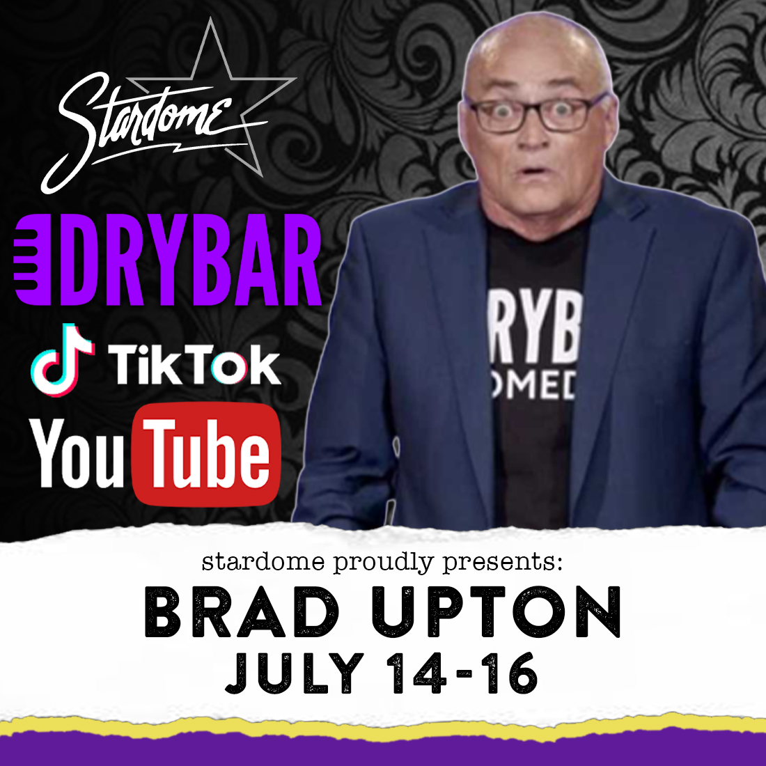 🧼 CLEAN COMEDY SERIES
Comedian Brad Upton returns to the StarDome July 14-16! Brad is Dry Bar Comedy’s most popular performer with over 160 million views. You know tickets won't last long so grab yours while you can, Birmingham--> bit.ly/StarDome_Upton
