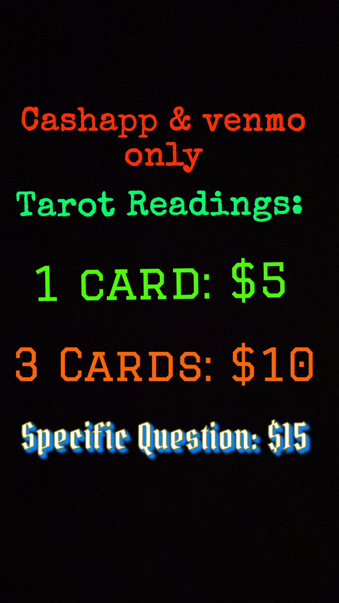 Calling all the witchy folk of Twitter!!

I'm doing #tarotreadings! 

DM or comment for interest!!

#witchcraft #witch #witchy #tarotcards #tarot