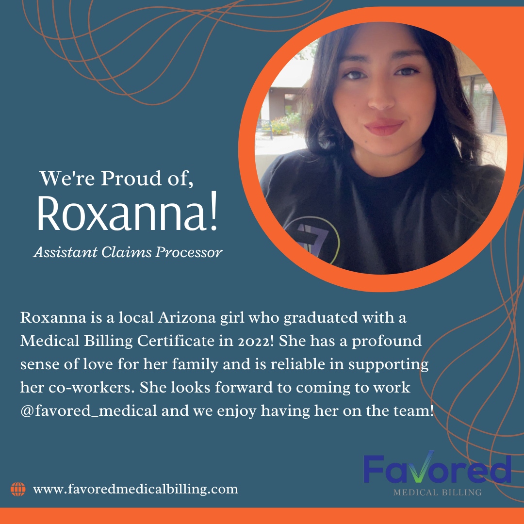 We couldn't do a great job without our staff! So, we're pleased to introduce our team member Roxanna, employee since 2022!

#employeehighlights #favoredmedical #staffappreciation #lovemyteam #codingandbilling #appeals #audit #medicalrecords