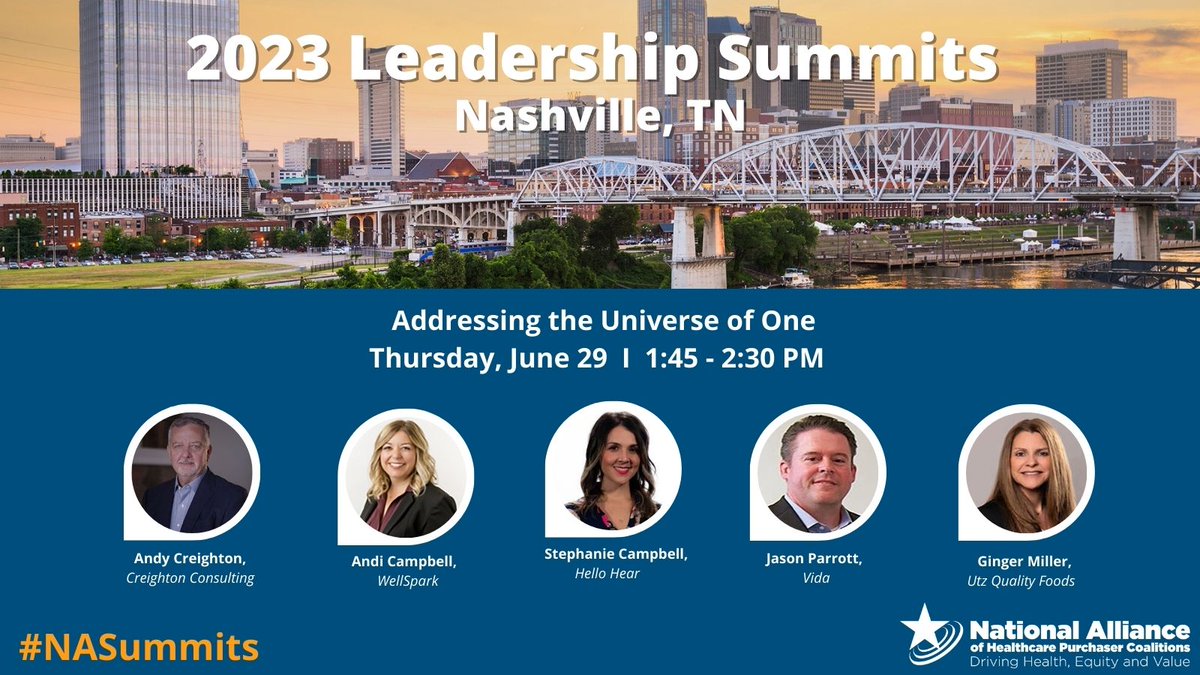 Join us at #NASummits as we discuss "Addressing the Universe of One." 

Learn more about the agenda &amp; register: ow.ly/htMV50OsOOL

<a href="/wellsparkhq/">WellSpark</a> <a href="/vida/">Vida Health</a> <a href="/UtzQualityFoods/">UTZ</a> <a href="/HelloHeartApp/">Hello Heart</a>