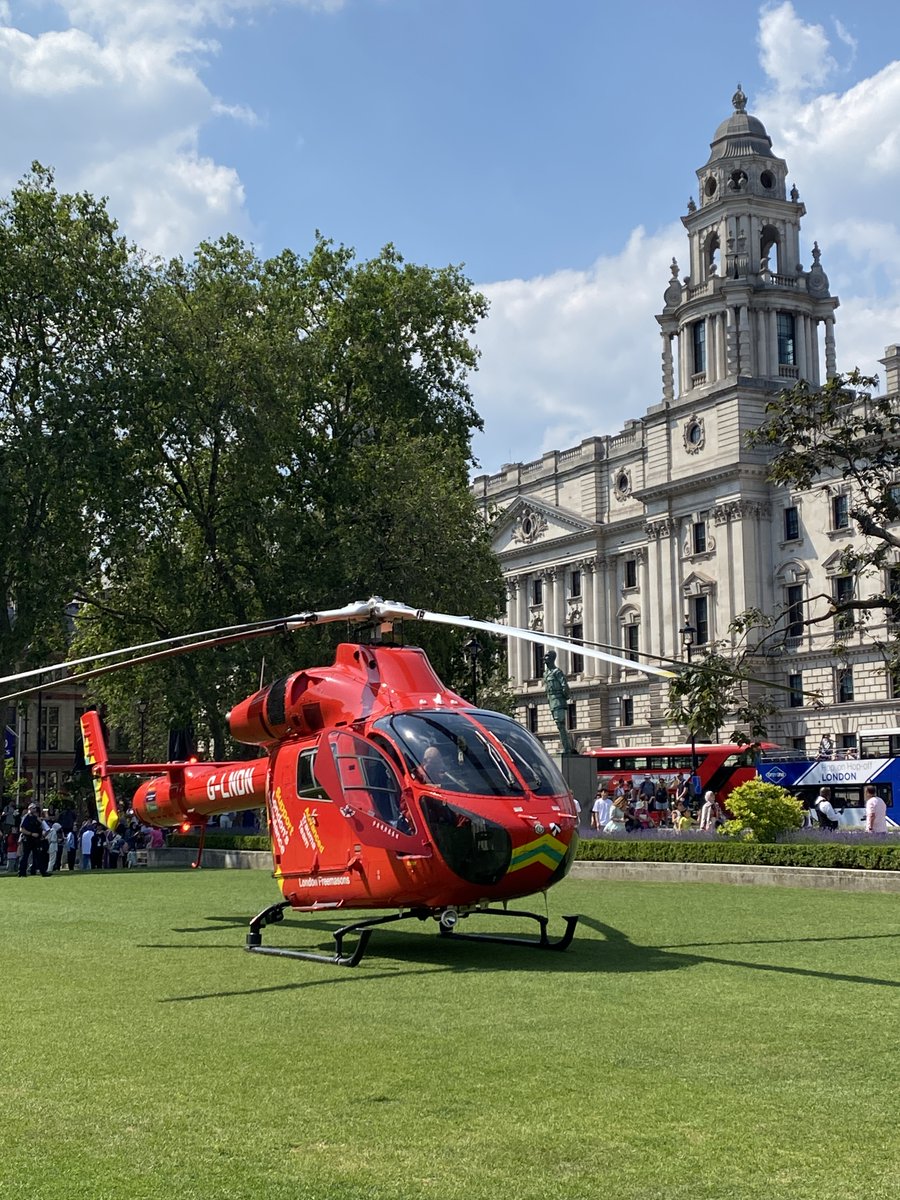 The London Air Ambulance has just landed in Parliament Square…