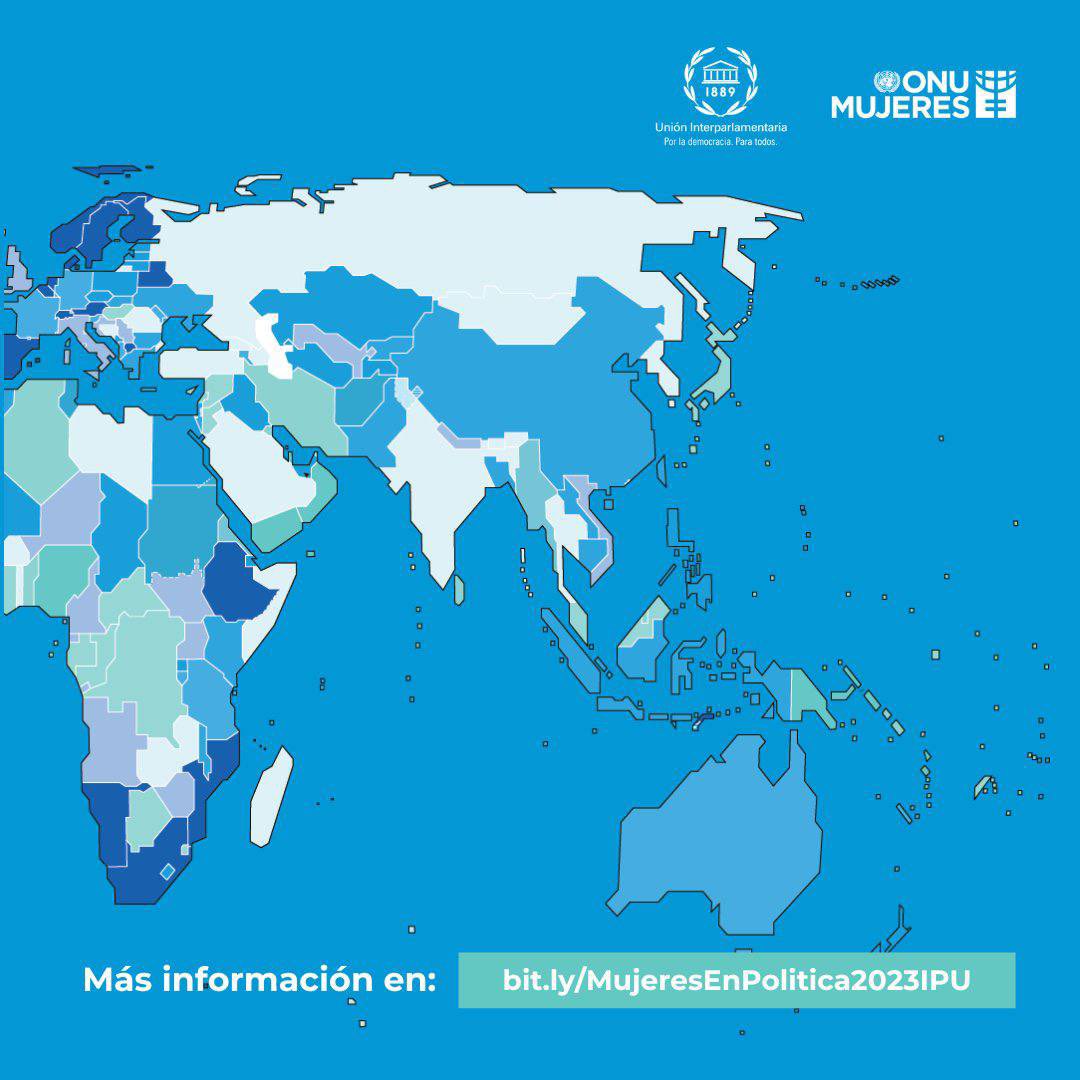 📢📢Ya está aquí el #Mapa de #MujeresEnLaPolítica 2023 de <a href="/ONUMujeres/">ONU Mujeres</a> y la <a href="/IPUparliament/">IPUparliament</a>.
Gracias a las acciones que miles de mujeres desde nuestras diversas trincheras hemos realizado, hoy #México🇲🇽 está dentro de los países con mayor % de mujeres en la #CámaraBaja y se