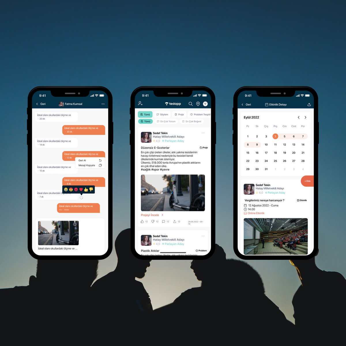 Doğrudan demokrasi yolunda dijital adımlar atan @Tedapp, kullanıcılarına siyasi kariyer inşa etmeleri için farklı özellikler sunarak alan açmayı hedefliyor.

Beta kullanıcılarıyla testlerine devam eden uygulama, yayına girmek için gün sayıyor. ⛳️

#uxdesign #uidesign #branding