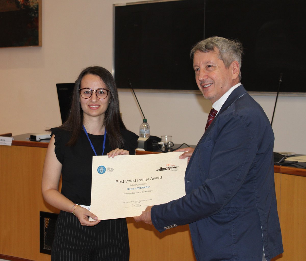 BEST VOTED POSTER AWARD!!! <a href="/SilviaLeveraro/">Silvia Leveraro</a> 🥳🏆 #ismec2023 <a href="/IsmecGroup/">ISMEC Group</a>