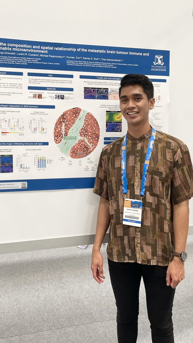 samuelsw's tweet photo. @dinevska_marija and I will be  presenting our posters on investigating the cellular and transcriptional mechanisms regulating tumor immunosuppression in glioblastoma &amp; metastatic brain cancer. Find us at P-0515 and P-0533. #EACR2023 @Theo_BrainC_lab https://t.co/tbxm2DJotO