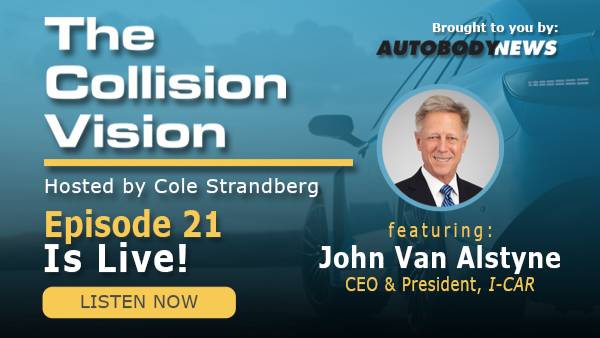 John Van Alstyne, I-CAR CEO and President is the latest guest on The Collision Vision Podcast driven by Autobody News. Listen to the full episode here: bit.ly/3jz76hJ or find it on Apple Podcasts, Spotify or Audible. 
#TheCollisionVision #AutobodyNews #ICAR #Podcast