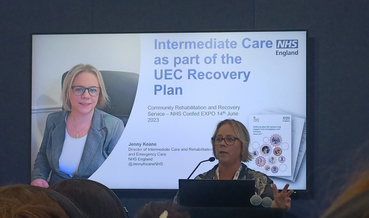 It's always a pleasure to listen to @JennyKeaneNHS.    Shining the light on the importance of intermediate care and critical role it will play in the urgent emergency care recovery plan.

#intermediatecare #recoveryplan #NHSConfedExpo