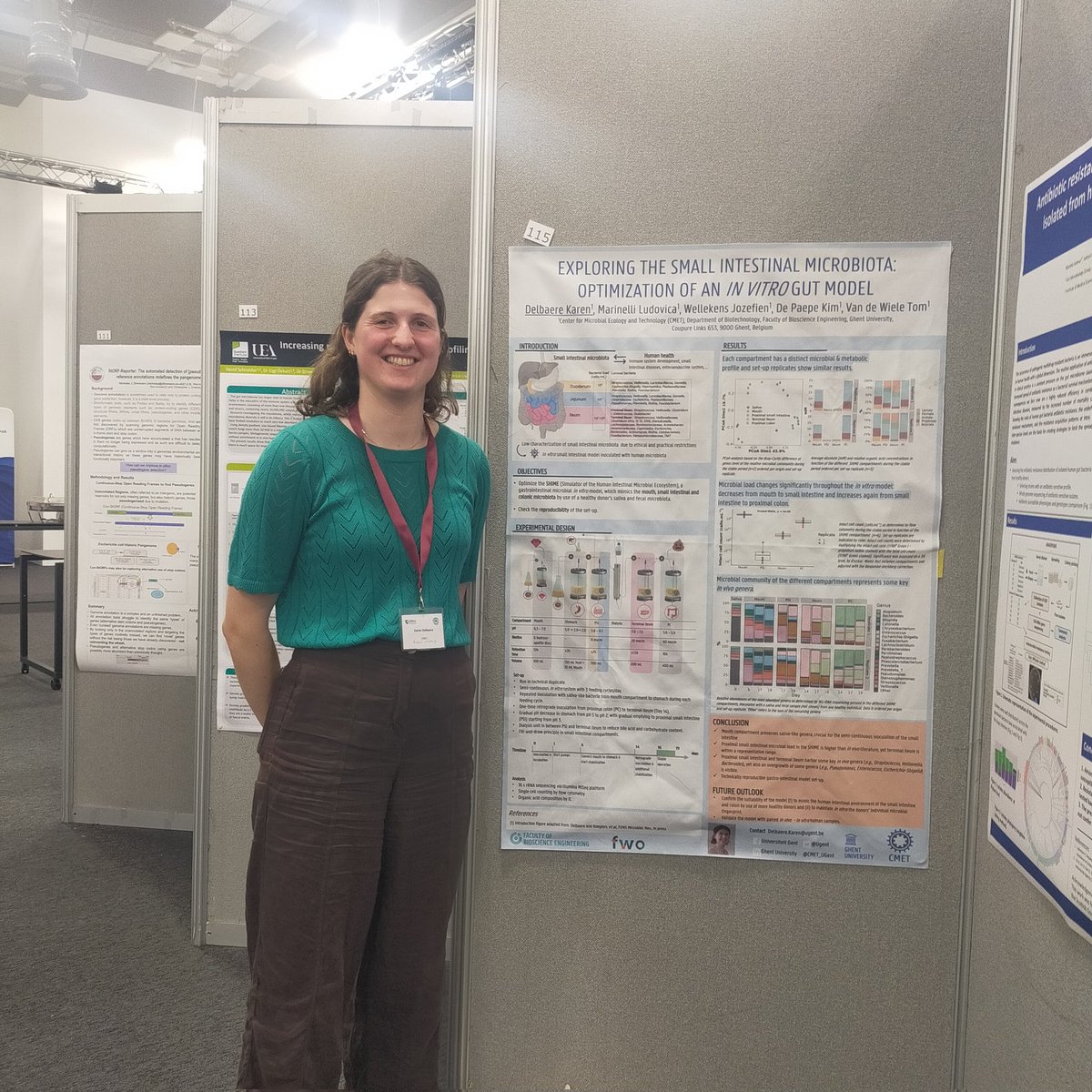 LudoMarinelli's tweet photo. @DelbaereKaren presenting her results on #shime model for mimicking #smallintestinal #microbiota at @gutmicro2023. @CMET_UGENT https://t.co/rK05LXsGIm