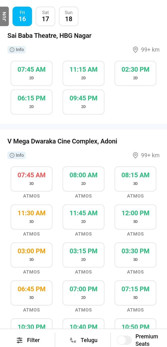 PrabhasShows's tweet photo. #AdipurushBookings Opened In 

• Kakinada (Many Shows)
• V Mega Dwaraka, Adoni
• Kinnera Cinemax, Srikakulam
• SV Cineplex, Tirupathi 

Go Grab your TICKETS Now!!
#Prabhas #Adipurush https://t.co/e29jkLyuA8