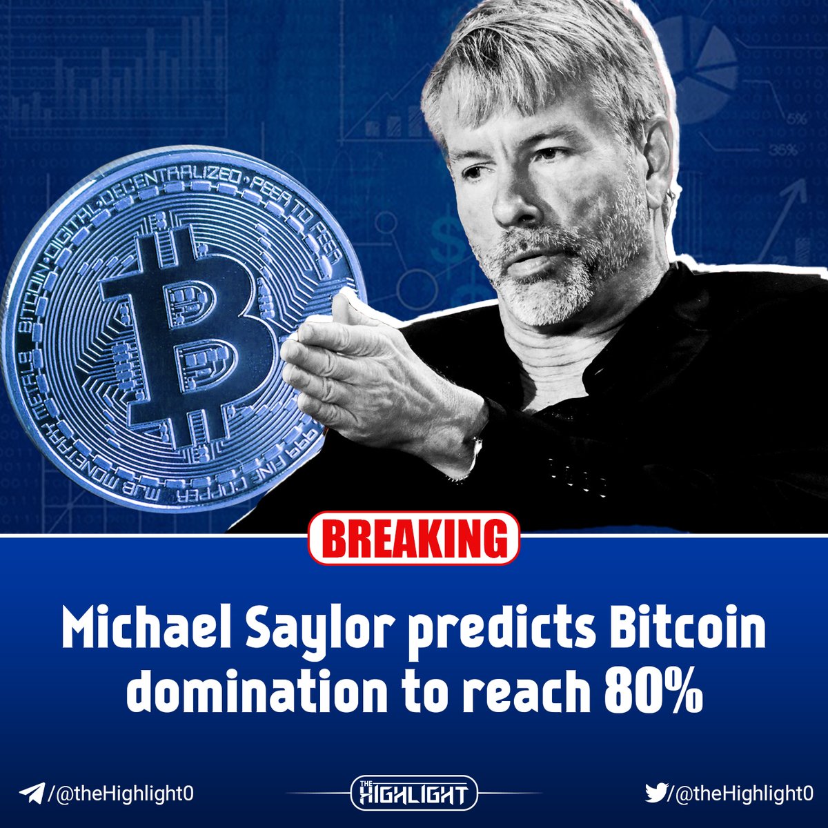 BREAKING NEWS:

Michael Saylor predicts Bitcoin domination to reach 80%

#CryptoNews $BTC #MichaelSaylor #Domination #Bitcoin