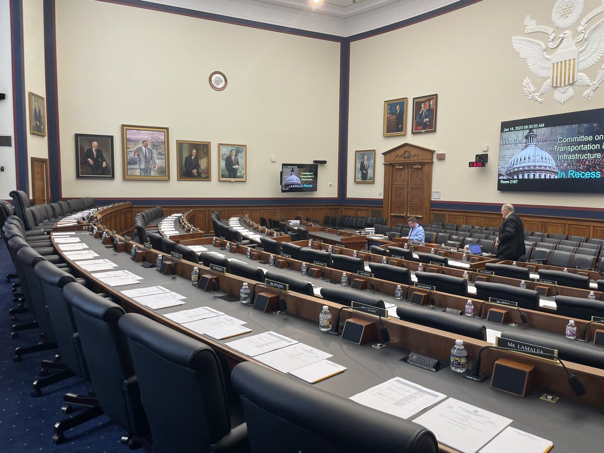 AndrewFGiacini's tweet photo. Just before @TransportGOP begins markup of the FAA Reauthorization of 2023.  Looking forward to seeing this bill Head to the floor https://t.co/iY2oFyPDlK