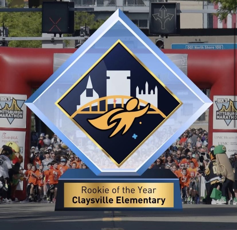 Claysville Elementary Kids of Steel Team was awarded Rookie of the Year for 2023!  Over 10,000 kids from 234 sites participated in the Pittsburgh Kids Marathon. Congratulations, Claysville!! <a href="/McGuffeySD/">McGuffey School Dist</a>