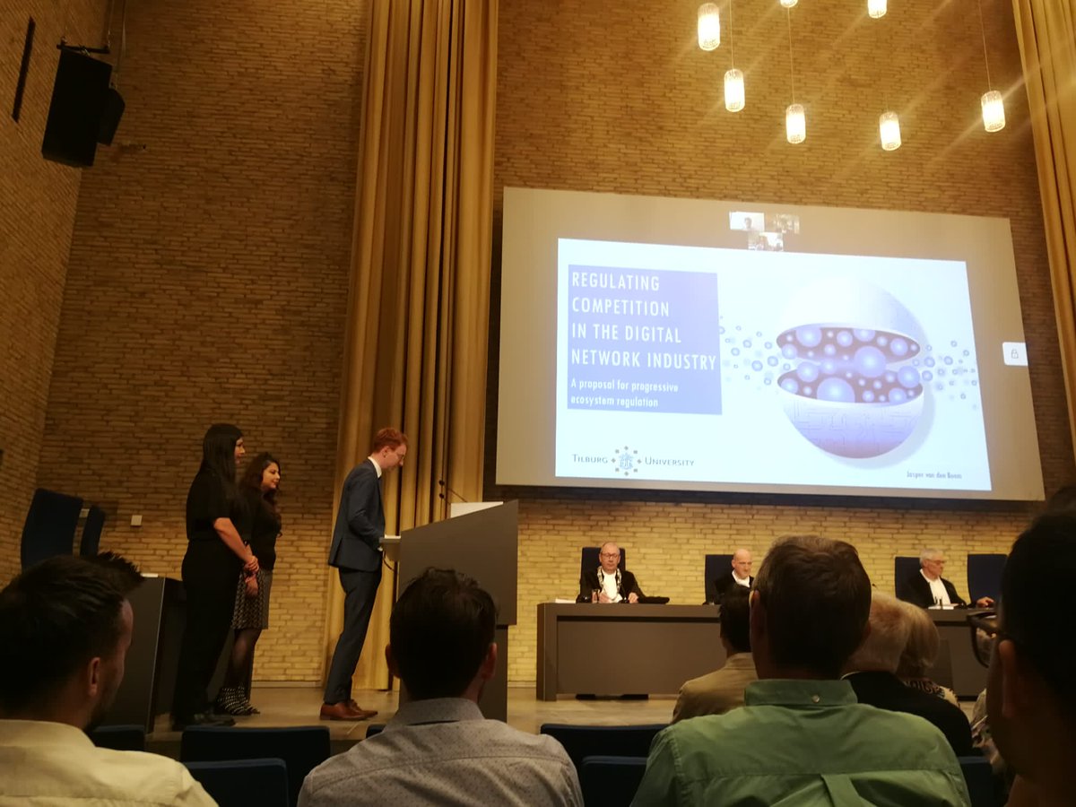 TilburgU_TILT's tweet photo. Congratulations to #TILTie - and a new Doctor - Jasper van den Boom for successfully defending his PhD thesis on Regulating Competition in the Digital Network Industry with his proposal for progressive ecosystem regulation.🥳 https://t.co/sAVj6AKCUf