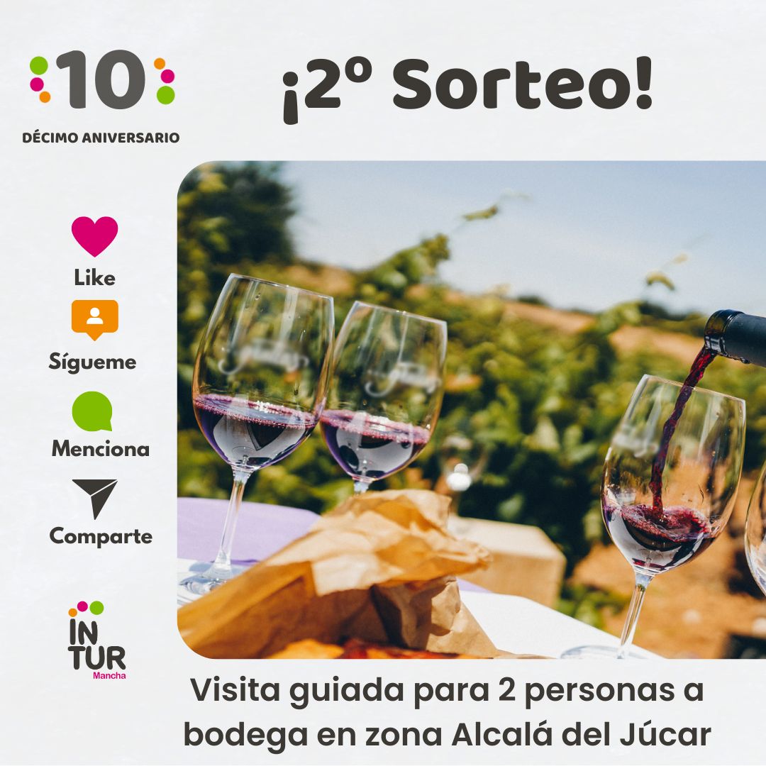 inturmancha's tweet photo. Segundo #sorteo activo en Instagram para ganar esta fantástica experiencia de #enoturismo en #Albacete.

¡Vamos, seguimos celebrando nuestro 10º Aniversario! https://t.co/dXExwOLhVs
