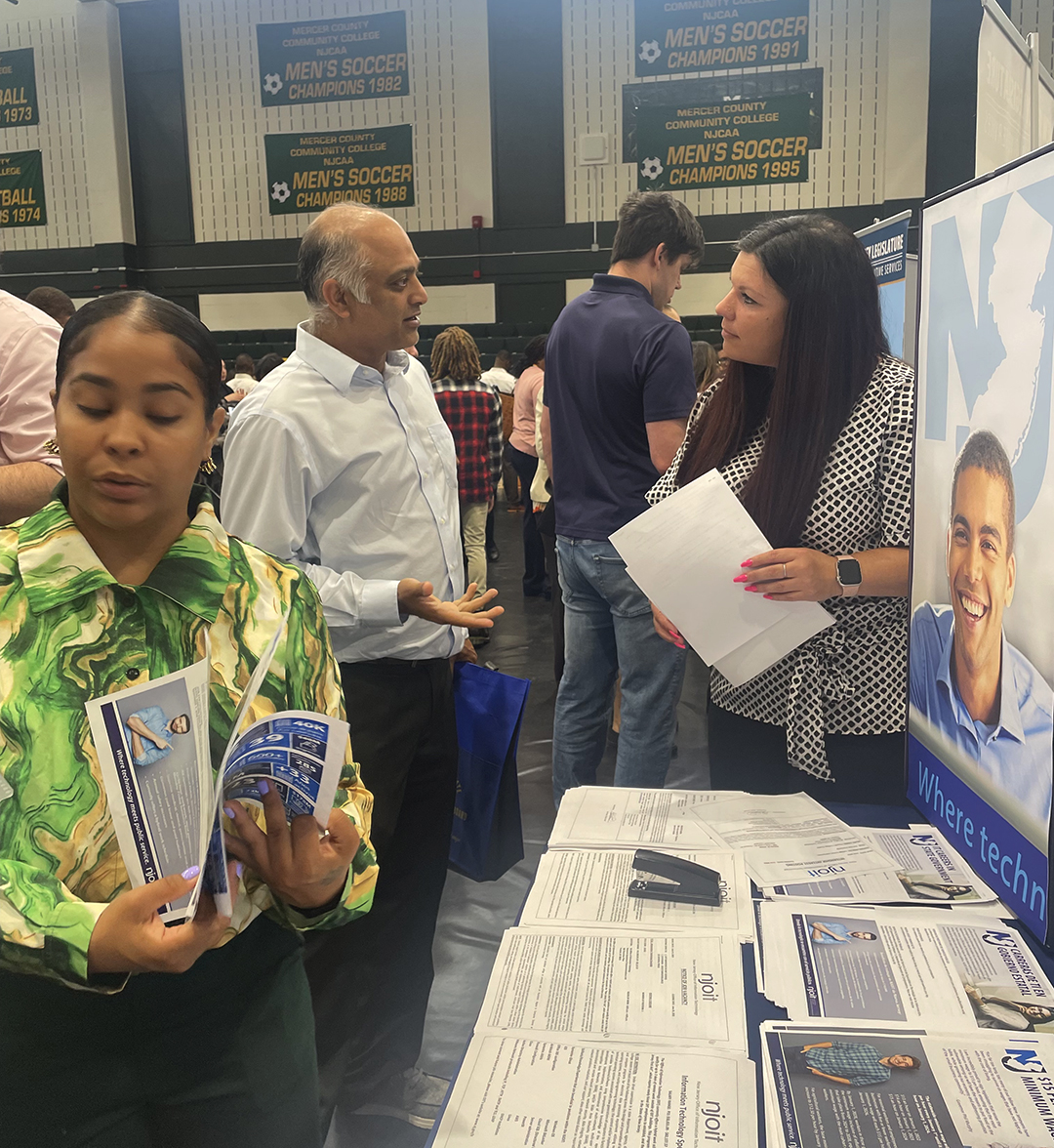 njoit's tweet photo. Having a great time at the 2023 New Jersey state job fair. If you are in the area come visit us at Mercer County Community College!
#TechNJ #GovernmentJob #techjob https://t.co/EmDKOe6Zxa