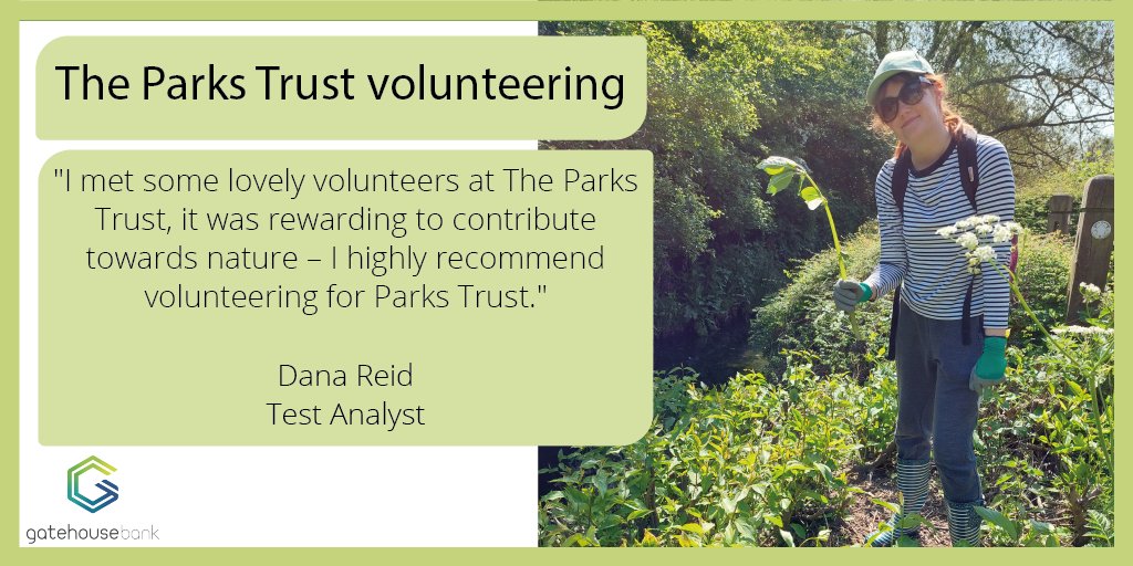 Well done to our colleague, Dana Reid, who volunteered to help a small team at @TheParksTrust to remove Himalayan Balsam, an invasive weed that can cause erosion to riverbanks and hinders the growth of other native plants.

#Volunteering #GatehouseBank