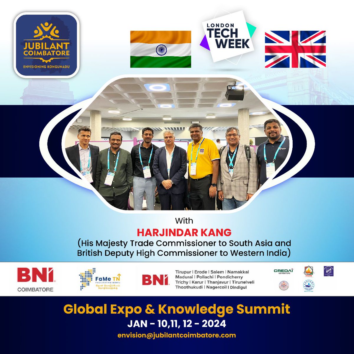 Jubilantcbe's tweet photo. Along With Harjindar Kang (His Majesty Trade Commissioner to South Asia and British Deputy High Commissioner to Western India

#jubilant #investments #londontechweek https://t.co/U4LNzjjoTN