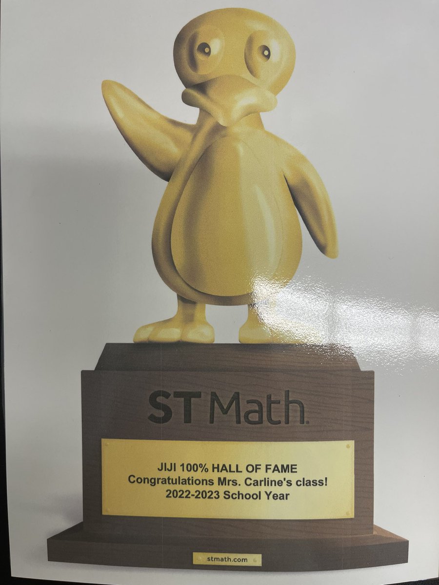 We did it!!! We are in the @STMath Golden Jiji Hall of Fame for achieving 100% as a class! #HAYNation