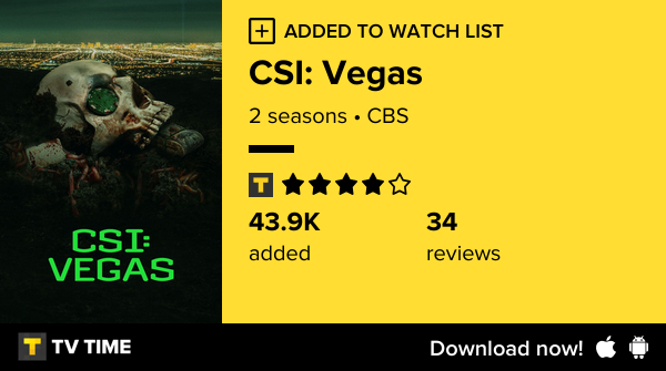 I've just started following CSI: Vegas tvtime.com/r/2QUkg #tvtime