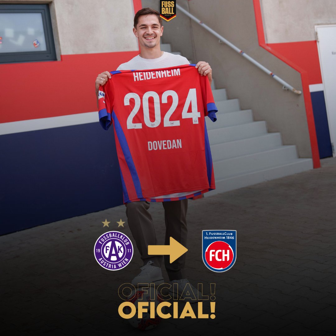 FussballBR's tweet photo. 🇩🇪🇦🇹🔄 𝗢𝗙𝗜𝗖𝗜𝗔𝗟: Nikola #Dovedan (28) é o primeiro reforço do Heidenheim para a Bundesliga!
O atacante, que já teve boa passagem pelo clube entre 2017 e 2019, retorna ao FCH na temporada de estréia do clube na elite.
Dovedan chega ao Heidenheim sem custos após deixar o Austria Viena, assinando até 2024.
