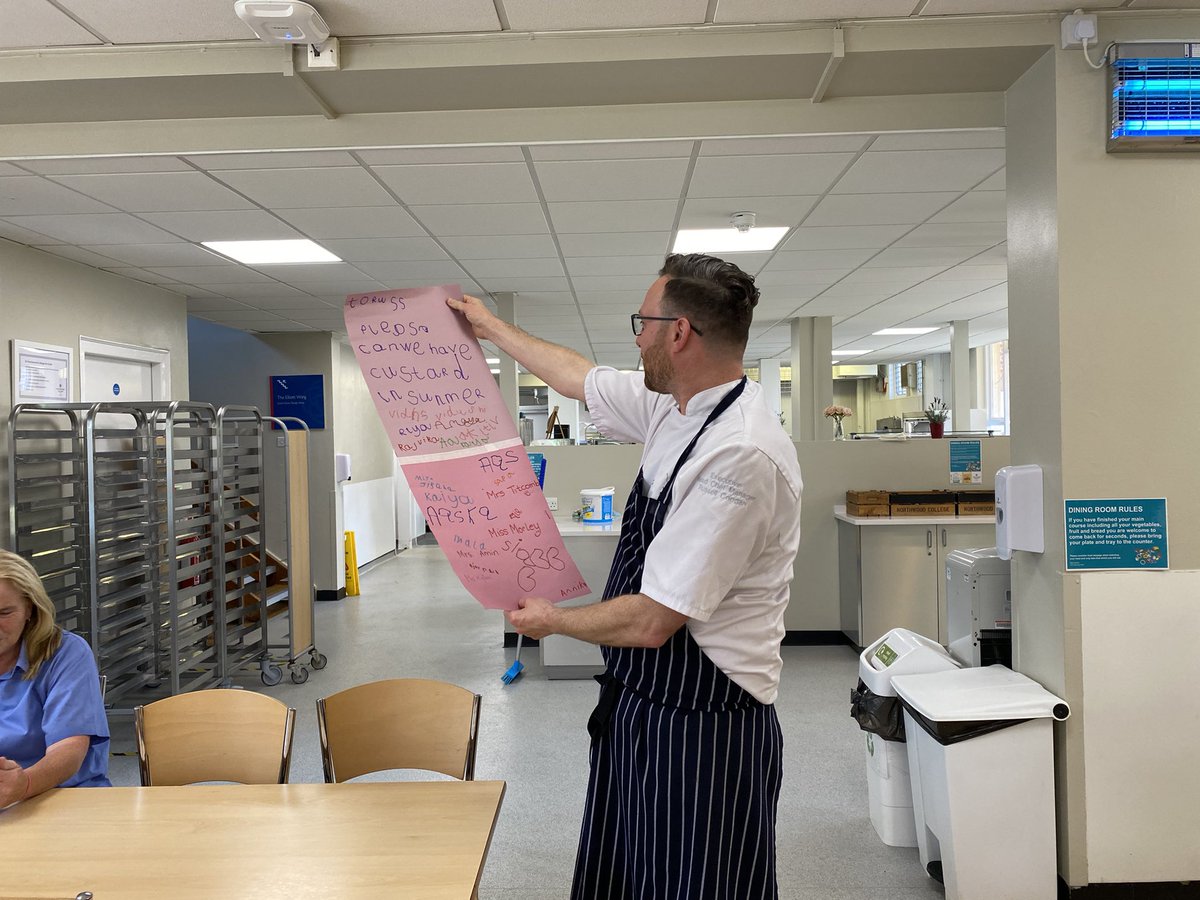 NWCEarlyYears's tweet photo. Look at our nursery activists. They were told there was no custard in the summer term. Time for a custard campaign! We presented our petition to Russ @Thomas_Franks_ to ask for custard. Happy to say custard is back on the menu! @NWC_Juniors @NorthwoodGDST https://t.co/VPqIF13Co4