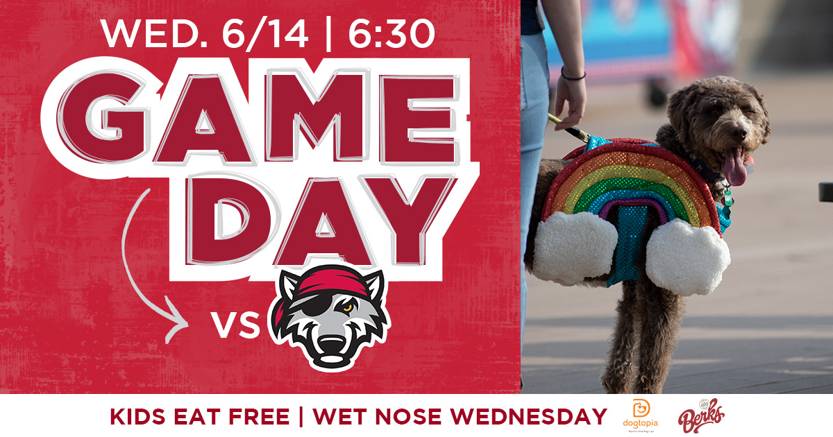 Harrisburg Senators on X: It's Wednesday, my dudes!! Join us tonight and  bring your dogs and your kids as we celebrate Wet Nose Wednesday presented  by Dogtopia, and Kids Eat Free Day