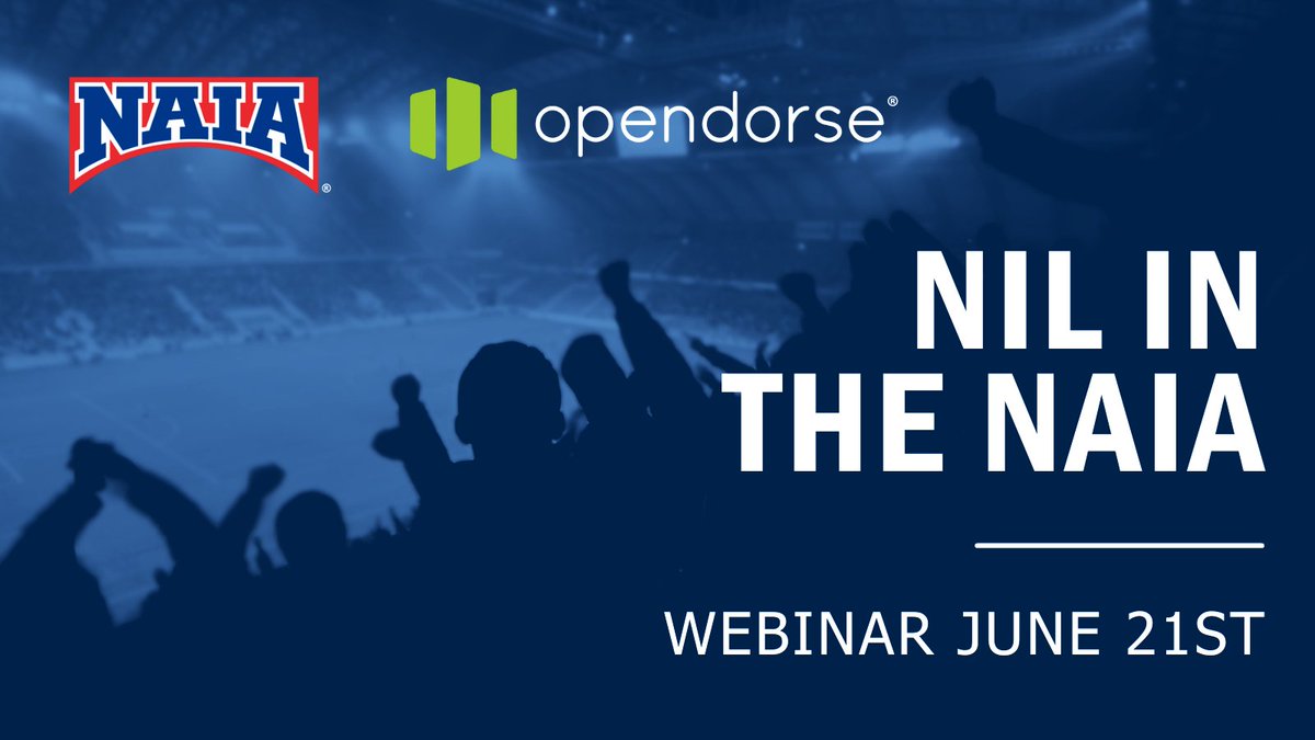 Are you curious how the '22-'23 year went for NIL deals in the NAIA? Join our Official NIL Partner, <a href="/opendorse/">Opendorse</a>, as they share insights from this past year, and what is ahead for the next year. 

June the webinar on June 21st at 12pm CST.

Register here: bit.ly/3Xi1Mit