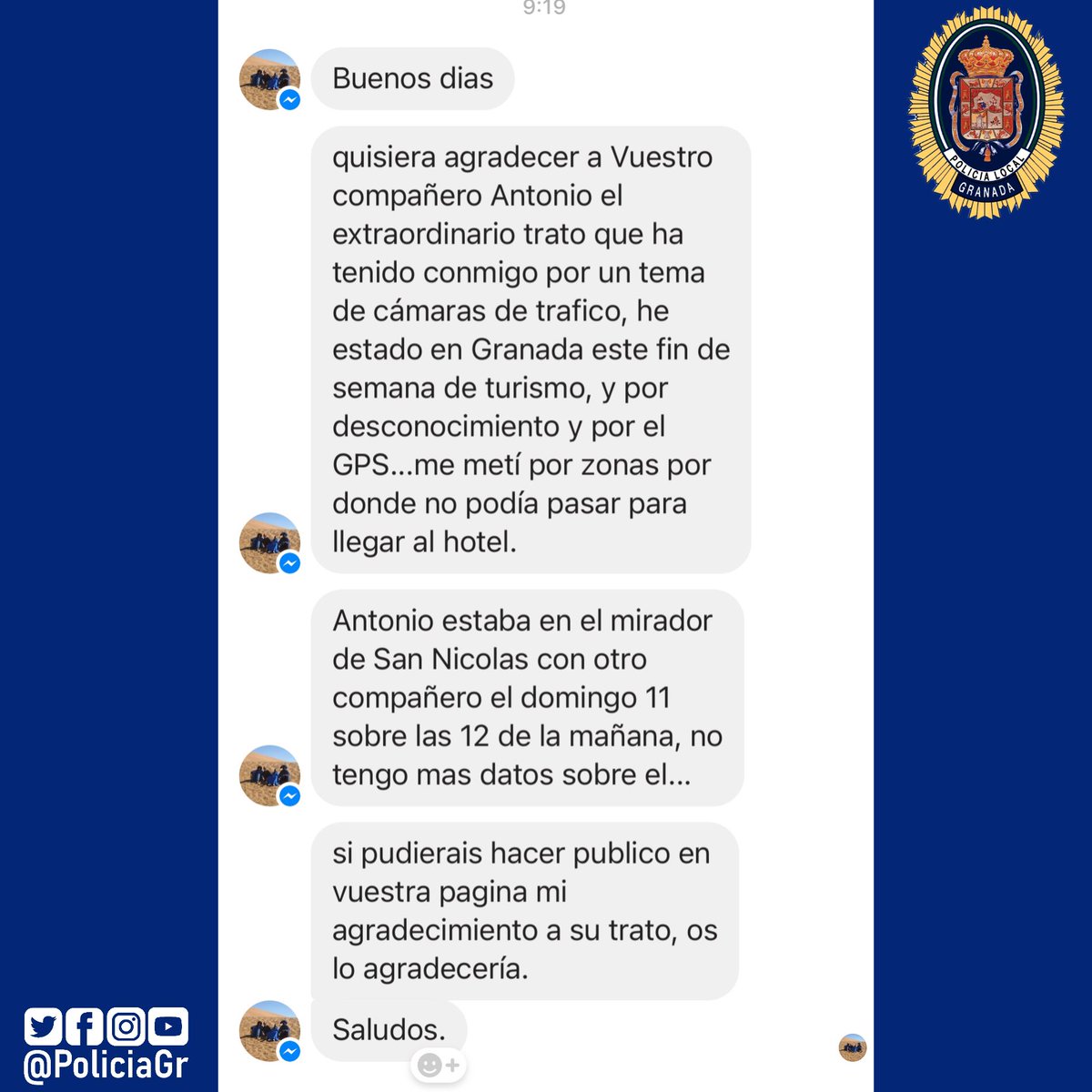 Nos piden compartir este comentario, y como es de bien nacidos ser agradecidos, lo compartimos y damos las gracias a José Juan, un valenciano que vino a visitar nuestra ciudad este fin de semana.
