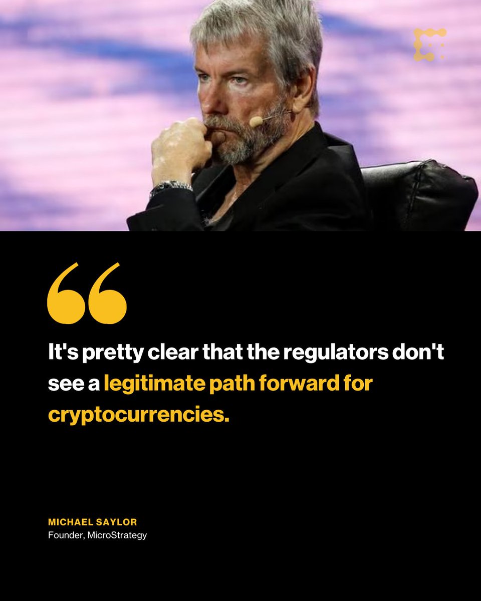 MicroStrategy founder Michael @Saylor foresees a #bitcoin-centric future  for the crypto industry amid regulatory pressures. Betting big on $BTC, he  predicts a 10x rise in its value. https://t.co/SQUgfTRuwX