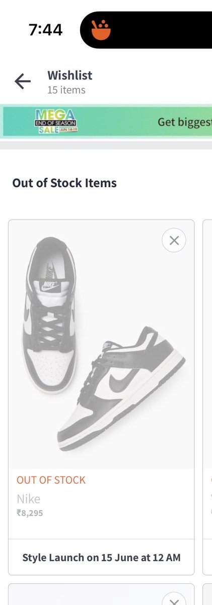 ceooftweets's tweet photo. Whatsupp @myntra @MyntraSupport  the item is out of stock before the launch 🥲 https://t.co/mi17MYBg5g