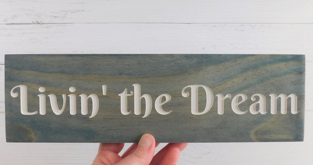 Love the worn navy stain! This sign is currently 15% off through Sunday! #livinthedream #woodsign #homedecor #retirementgift #millybeanhandiworks