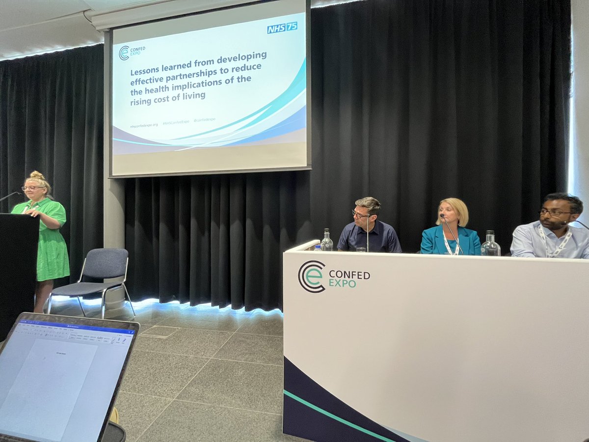 Really inspiring panel at #NHSConfedExpo - how are we using partnership working to make a difference to people’s lives during the cost of living crisis? @beccasteinfeld @andyburnhamgm @notts_ics @ourhealthpship