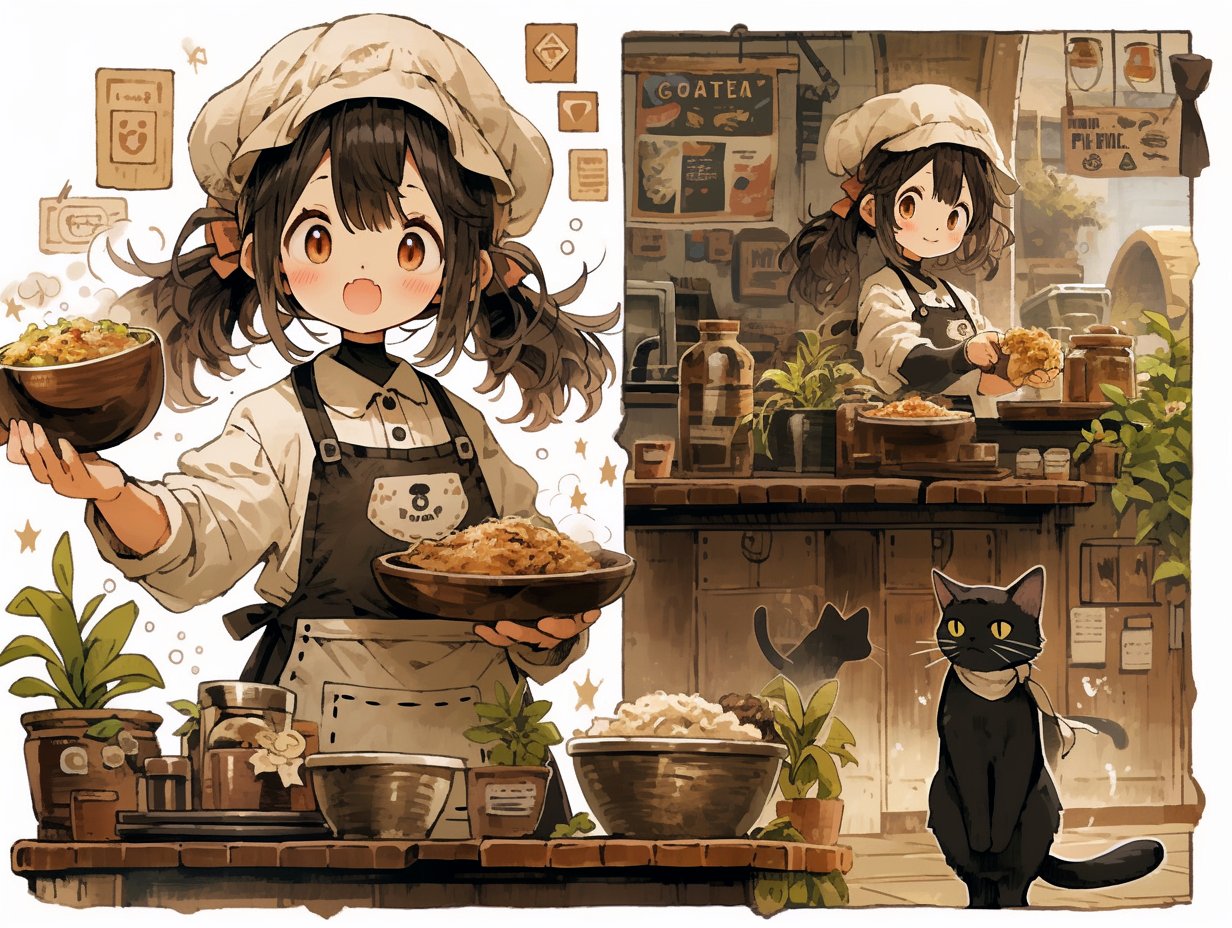 hakumai on Twitter "〜くろねこキッチン〜 Black Cat Kitchen NijiJourney AiArt
