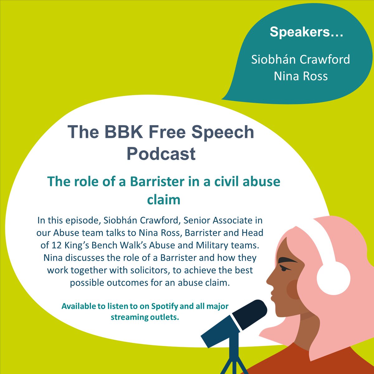 In this week's episode of #TheBBKFreeSpeechPodcast, @AbuseSolicitor speaks with Nina Ross. To learn more about the role of a Barrister, listen here: bit.ly/3p2YOBE

#personalinjurylawyer #personalinjurylaw #personalinjurylawyers #solicitors #podcast