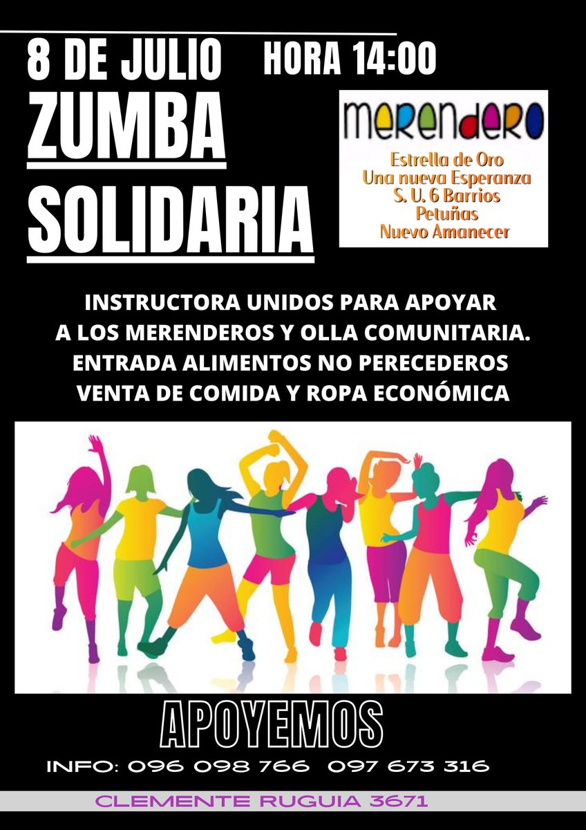 MariaCapo7122's tweet photo. Somos 5 merenderos y ollas que nos unimos para recaudar alimentos no perecederos. Las necesidades son las mismas. Las medidas tomadas por MIDES. No son suficientes.
Si no podes concurrir. Nos podes ayudar con insumos también. 092927150 es mi WhatsApp. Gs. https://t.co/kog9qGRgWV