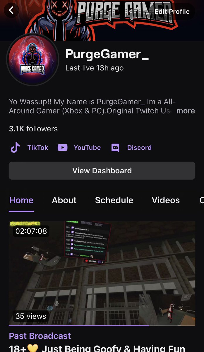 PurgeGamer_'s tweet photo. It’s crazy that I passed my twitch followers within less than 2 years being on tiktok! I should’ve chosen a better path when I first started streaming on twitch. https://t.co/tq5Mh1BuAA