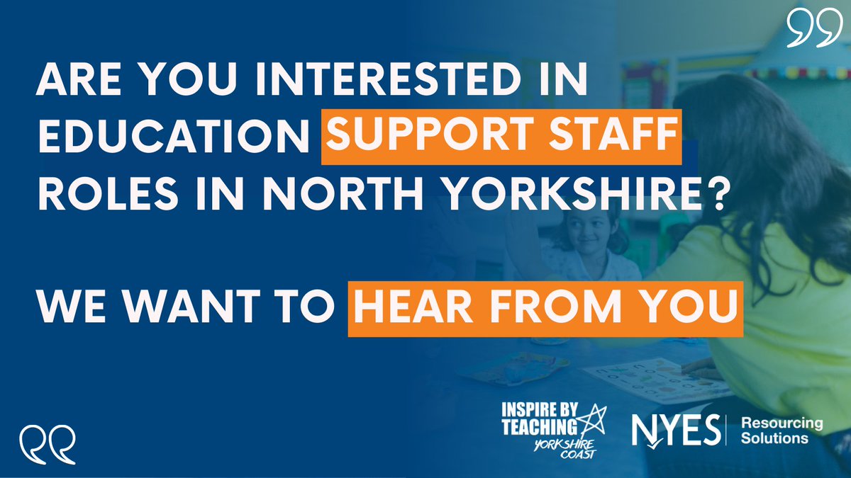 Are you considering a new role in education?

Our team of dedicated education recruitment specialists are here to advise you every step of the way.

Get in touch with us today at NYES.Resourcing@northyorks.gov.uk 

 #jobsineducation #teachingsupport #supportstaff