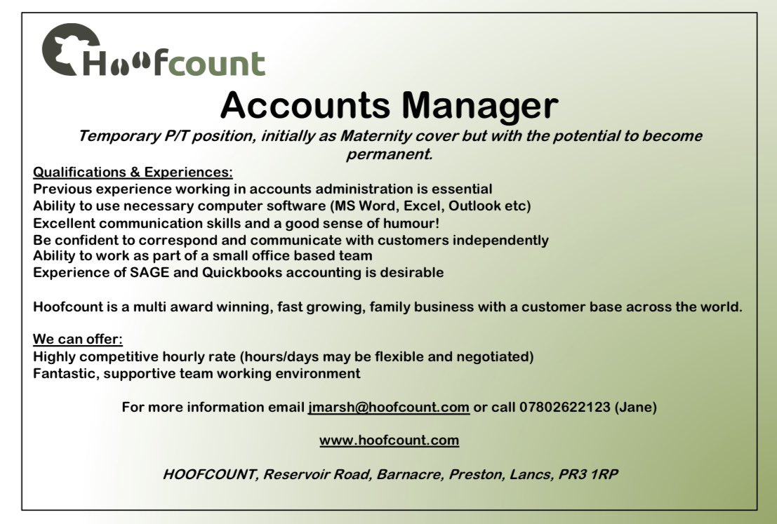 Ideal opportunity for the right person. Come join our team. #hoofcount