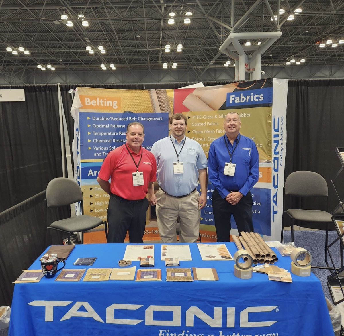 TaconicIPD's tweet photo. Day 2 of #IMEEast/#EastPack 2023!  

Come see us at booth 1939 to learn about specialty coated fabrics, tapes and belts for the Packaging industry.  

N.A. – https://t.co/o8FSdEd84Z
Eu, M.E.&amp; Africa – https://t.co/GQWrfRv4ZA
All - info@4taconic.com 

#packaging #packagingindustry https://t.co/kxPUznTj01