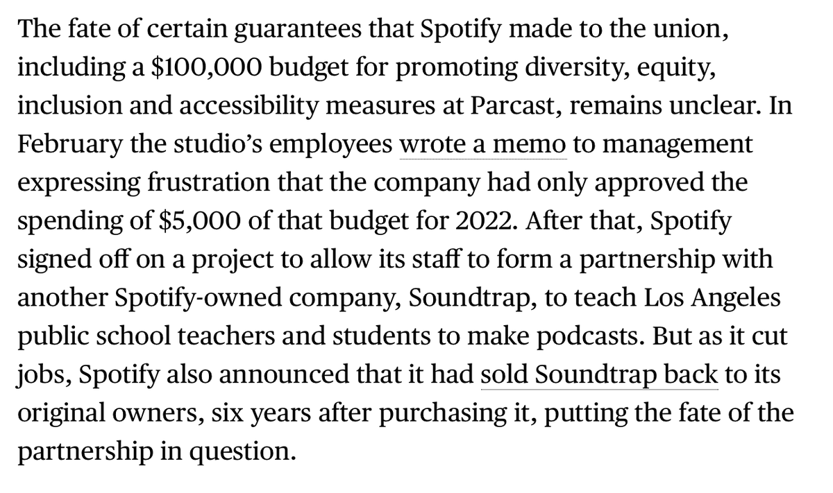 new from me: inside spotify's massive podcast pivot. i spoke to 10+ current and former employees to capture the scene leading up to last week's cuts. the layoffs triggered CA's WARN act bc they were so deep + the uncertain future of specific union efforts bloomberg.com/news/articles/…