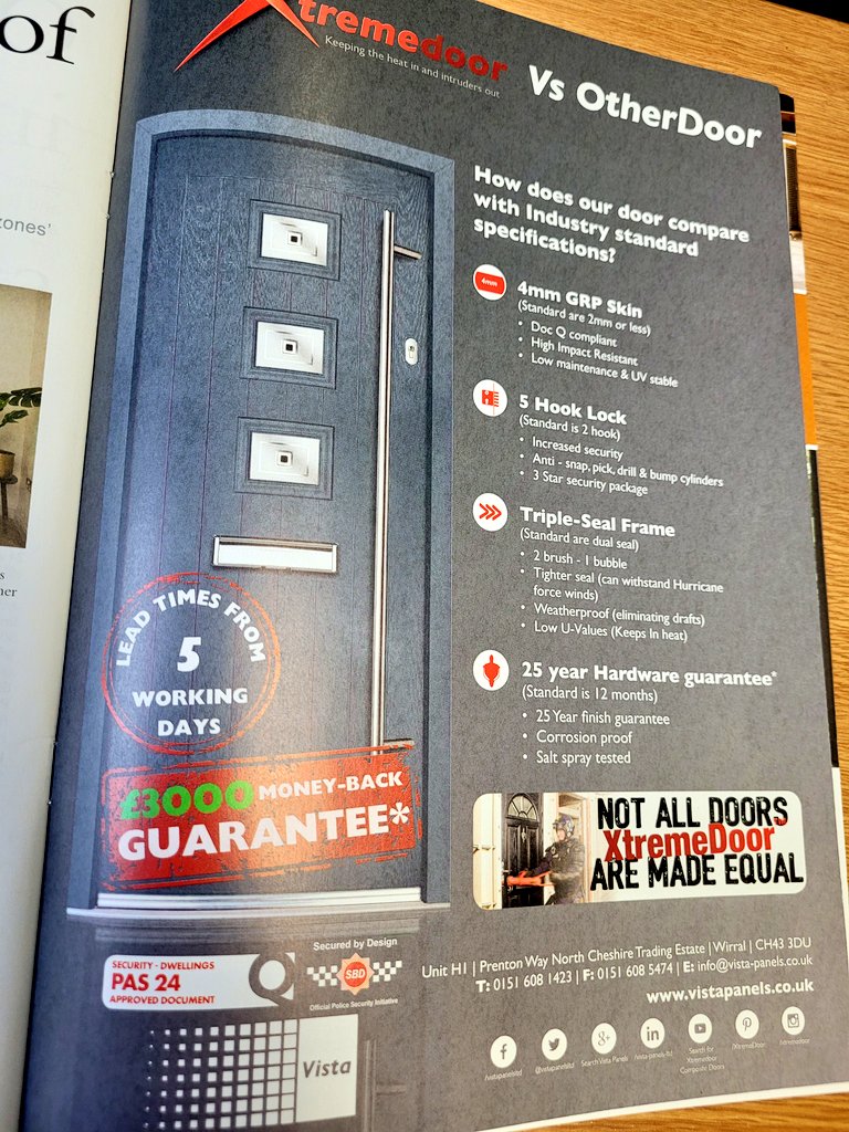 VistaPanelsltd's tweet photo. We celebrate a decade of success in @glasstimes guide to doors supplement. #news #glassnews #marketing @PurplexUK https://t.co/j4dQa5MNVM