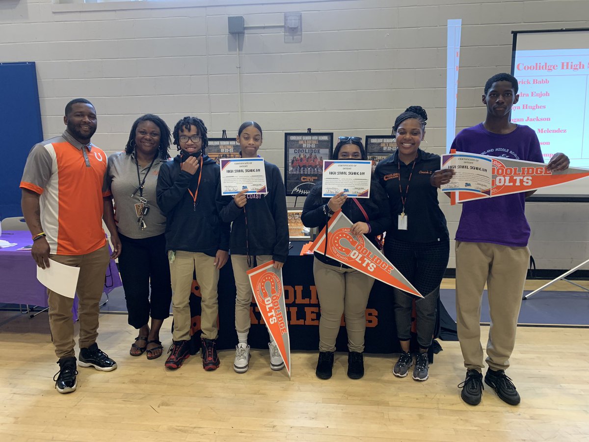 It's official.......our Rising Freshmen are headed to high school 🎓. Yesterday, along with their families, high school representatives, and friends, our scholars committed to their high schools. We are incredibly proud of our largest promoted class in history! @CoolidgeMedia