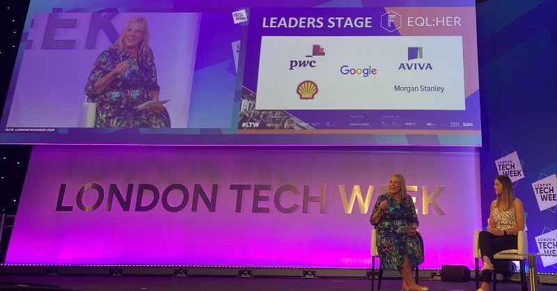 We’re here at @LDNTechWeek's 10th anniversary - who's with us?

We were delighted to see @debbieforster, host of the XTech podcast by Fox Agency take to the stage with Sophie (@CodeFirstGirls), as they unpacked how businesses can support true equality.

#TechSheCan #LTW2023 #LTW