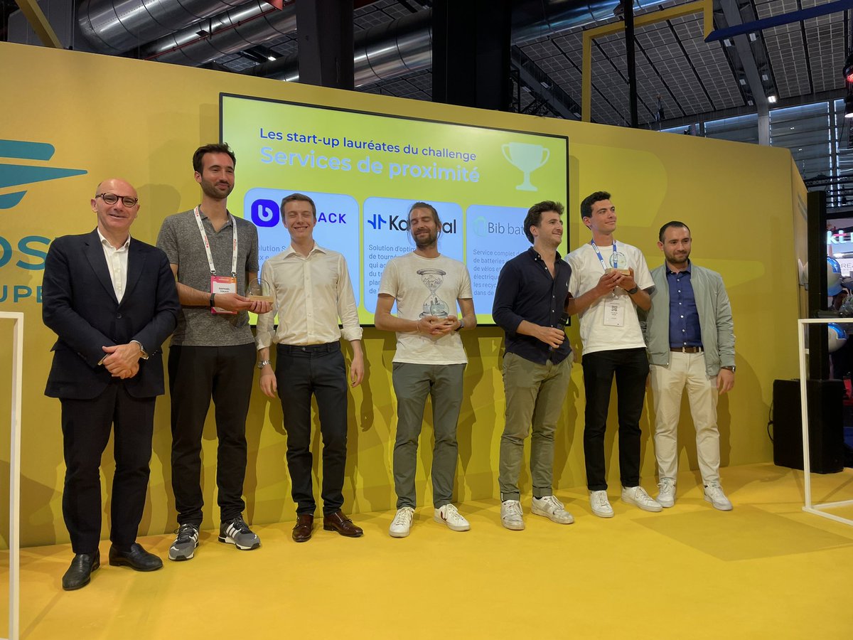 camillejourdain's tweet photo. Dans la catégorie : « Services de proximité », les gagnants sont :
- #Baback, plateforme de gestion des retours ecommerce 
- @Kardinal_T_, optimisation du dernier kilomètre de la livraison 
- #BibBatterie, réduction de l’empreinte carbone des batteries 
#FrenchIoT #VivaTech https://t.co/NbsV4nvx1K