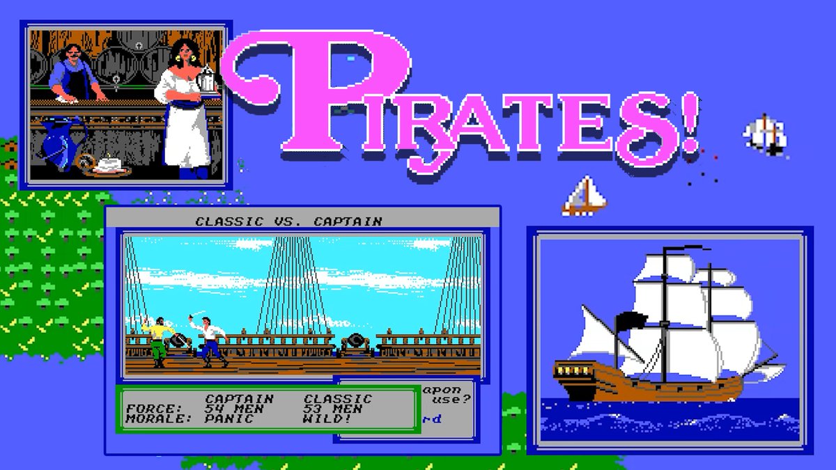 Sid Meier's Pirates!, 1987, by MicroProse

The original Sid Meier's Pirates! was one of the first open world games I played - I still remember being in awe with the adventure/strategy aspects and I have been hooked since.

youtu.be/yRXH47iofNs

#SidMeiersPirates #retrogames