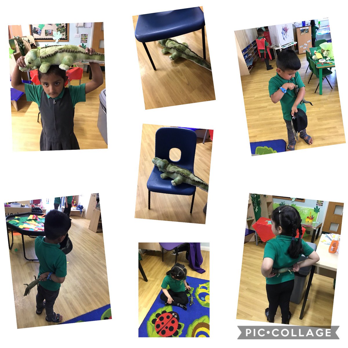 StLukesYNursery's tweet photo. The nursery children have enjoyed using Alan the Alligator to practice using and learning positional language. #EYFS @stlukesbury #earlymaths #positionallanguage #allanthealligator https://t.co/R7IXww8cjS