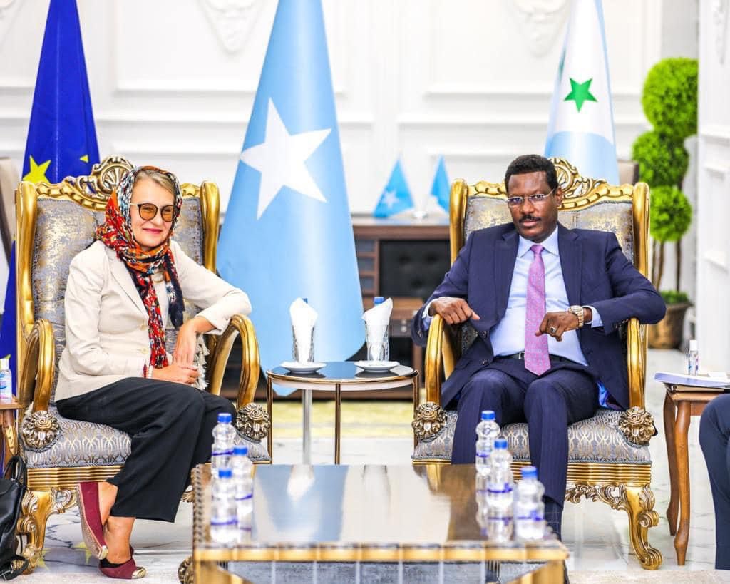 HAraxeey's tweet photo. Delighted to join HE @MrQoorqoor in welcoming @EU_in_Somalia Amb @TiinaIntelmann and her delegation to the Galmudug. We had fruitful discussion on current situation, democratisation, security, and how the EU's investment can aid in developing #Galmudug's economic infrastructure. https://t.co/FlNKVnGGTL
