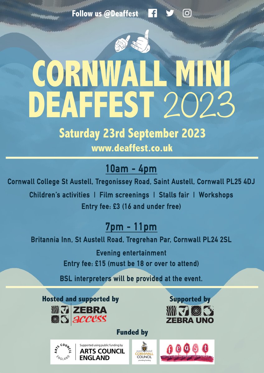 Deaffest's tweet image. There will be a #Stalls Fair at #Cornwall Mini #Deaffest on Saturday 23rd September 2023. Interested to hold a #stall? Contact us at enquiries@deaffest.co.uk! deaffest.co.uk/2023/04/25/cor…